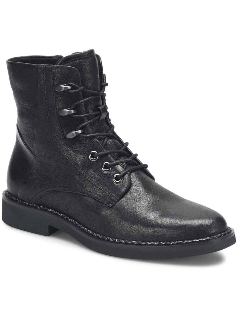 Comfortiva Elsberry Black Leather Lace-Up Ankle Bootie